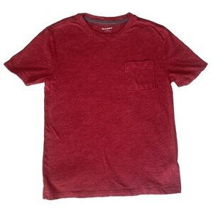 🟢 3/$15 Old Navy Casual Short-Sleeve Tee Youth Small (8) Soft Wash Red NWOT